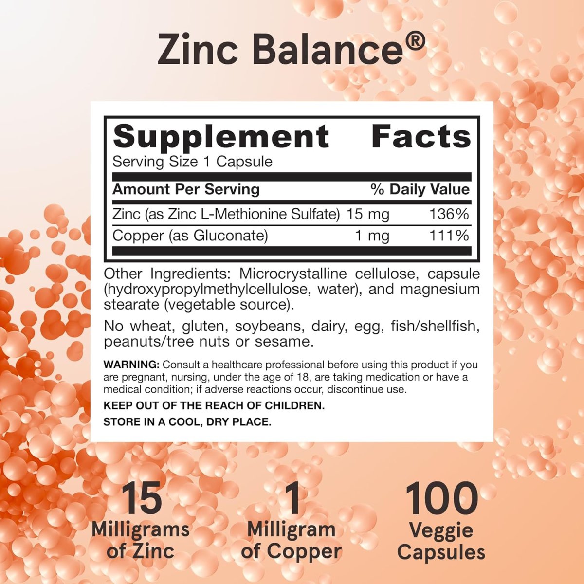 Jarrow Formulas Zinc Balance -- 100 Capsules