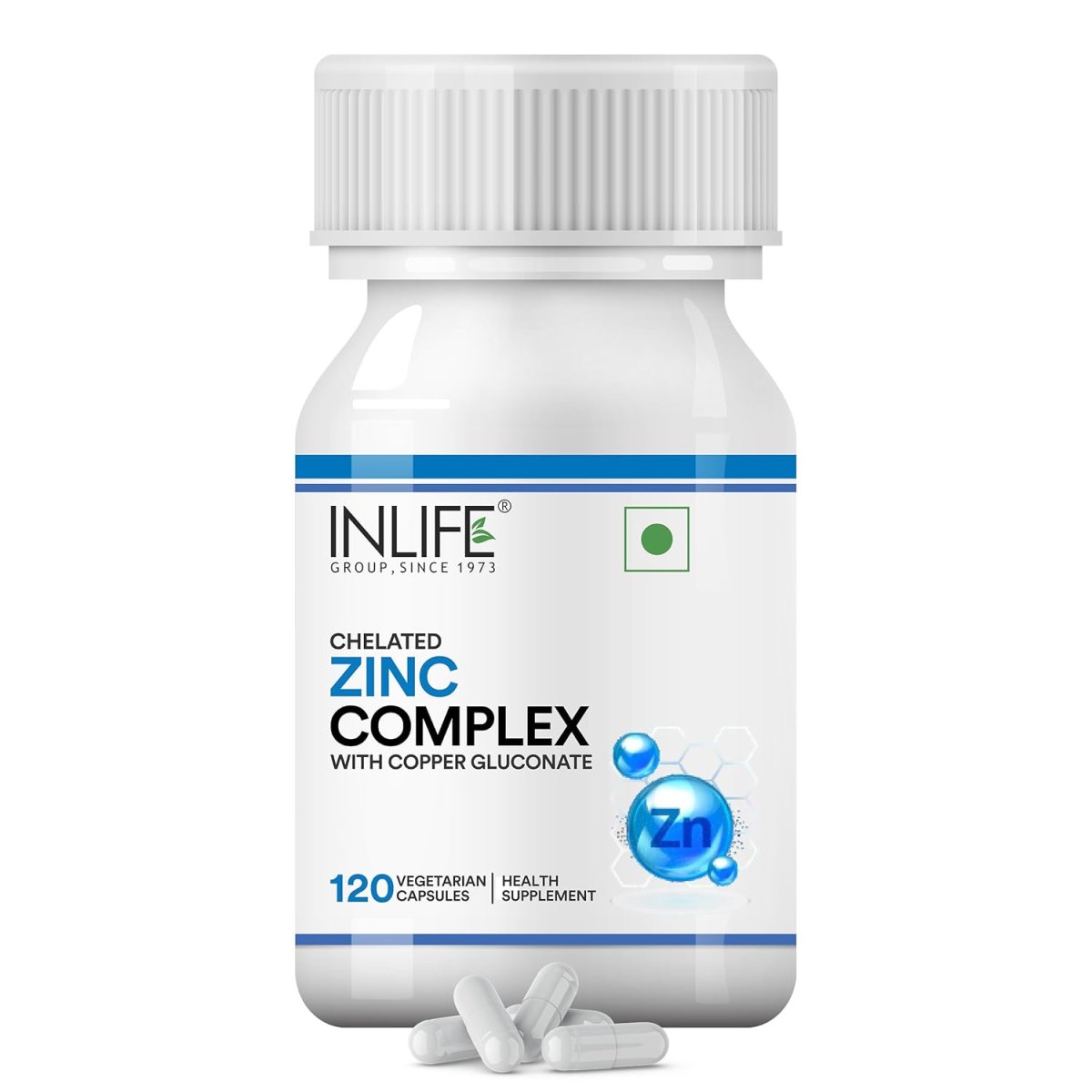 INLIFE Zinc Picolinate Supplements with Copper Gluconate Complex for Men and Women