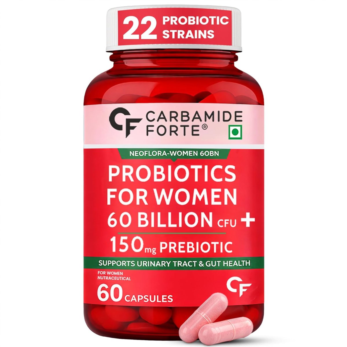 Carbamide Forte Women’s Probiotics 60 Billion CFU with Cranberry Extract & Prebiotics