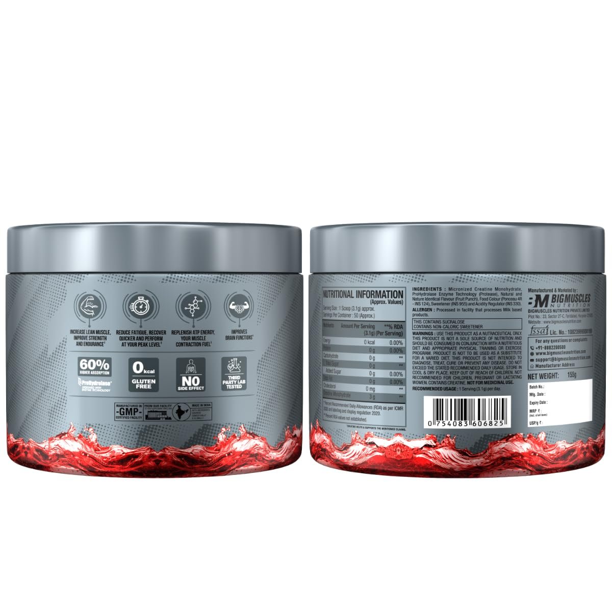 Bigmuscles Nutrition Creatine 155g Sex On The Beach Flavour