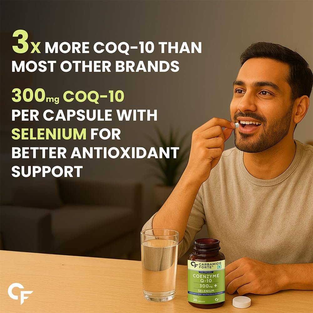 Carbamide Forte CoQ10 300mg with Selenium 40mcg - Ubiquinone Supplement