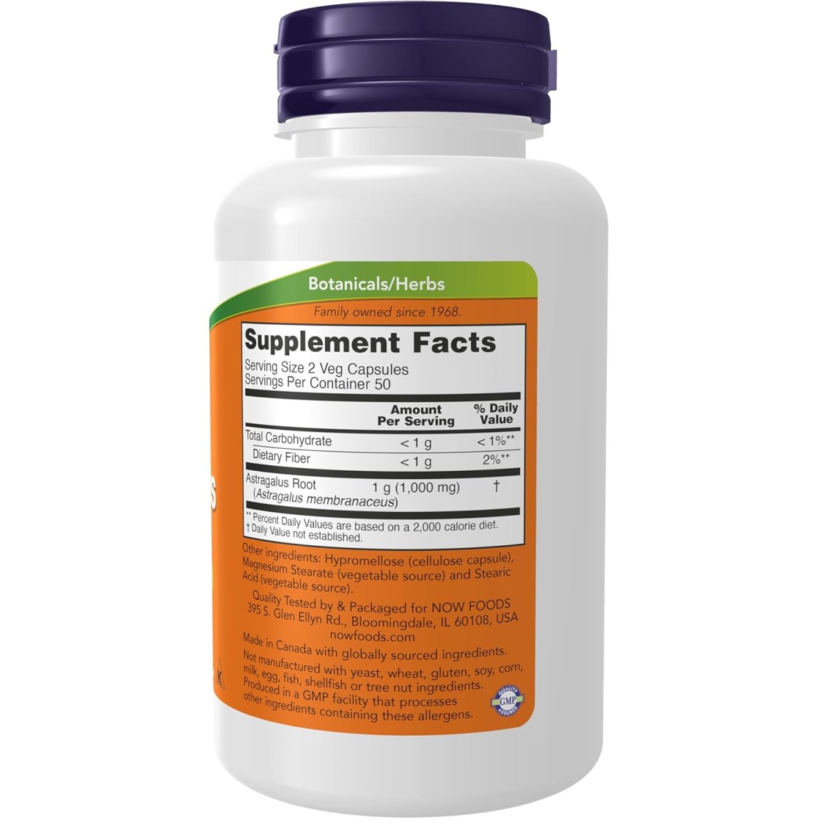 Now Foods Astragalus 500mg - 100 Capsules
