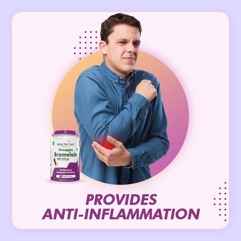 HealthyHey Nutrition Bromelain Digestive Enzyme High Concentrate - 60 Veg Capsules