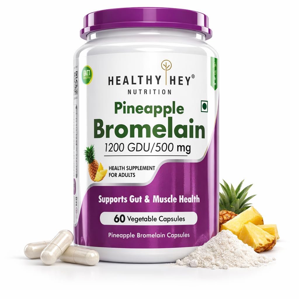 HealthyHey Nutrition Bromelain Digestive Enzyme High Concentrate - 60 Veg Capsules