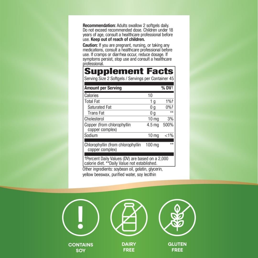 Nature's Way Chlorofresh Chlorophyll Concentrate 100mg - 90 Softgels