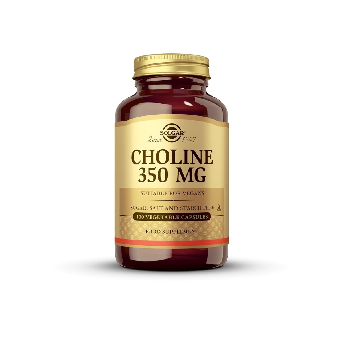 Solgar Choline 350mg Vegetable Capsules - 100 Count