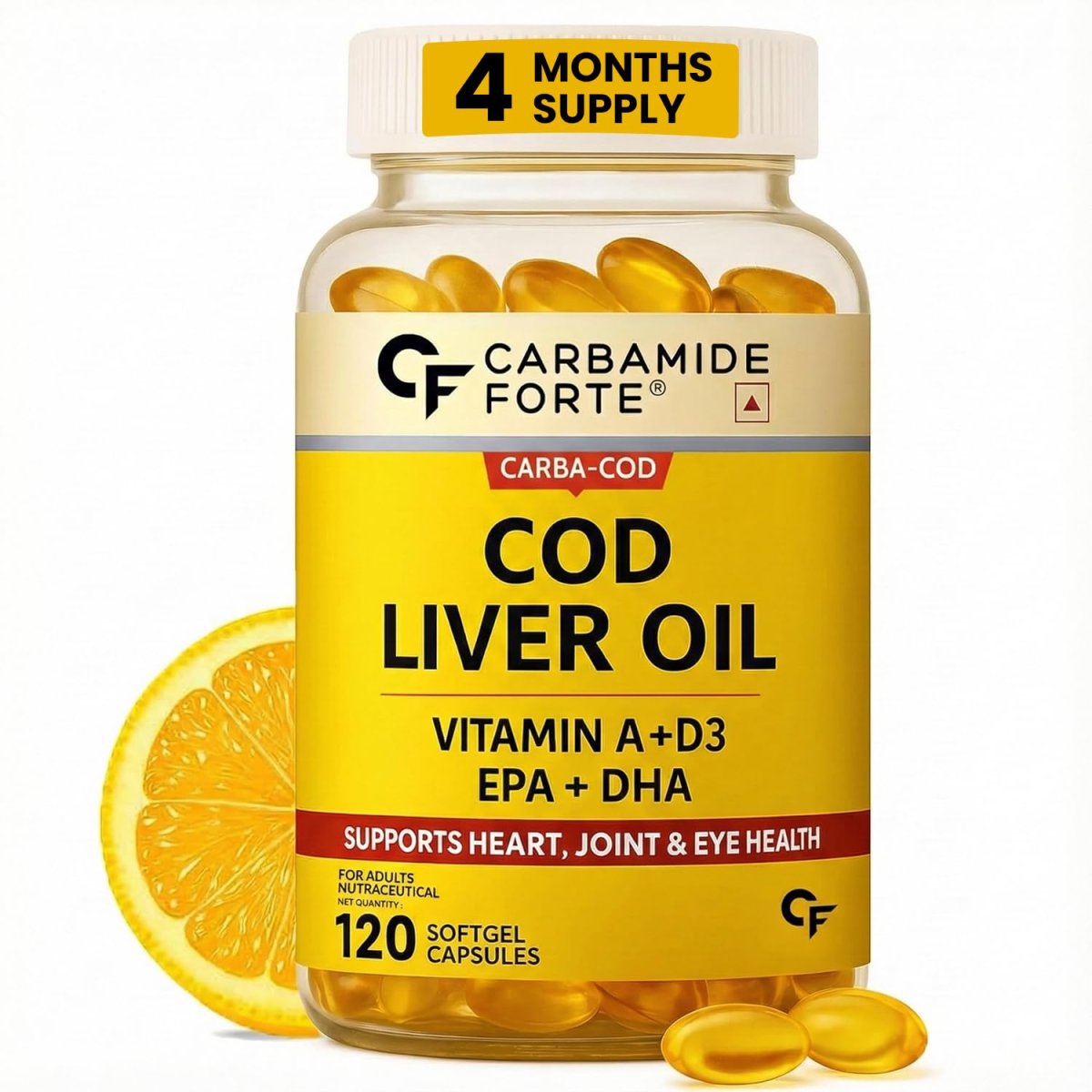 Carbamide Forte Cod Liver Oil 300mg Omega 3 with EPA DHA & Vitamin D3