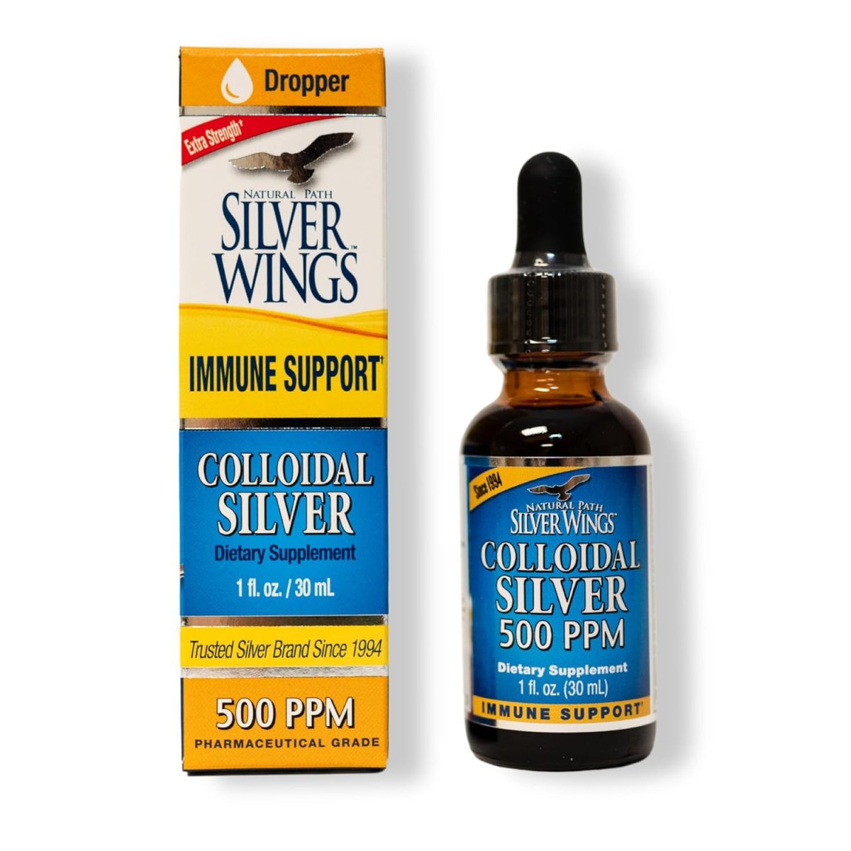 Natural Path Silver Wings Colloidal Silver 500 PPM - 1 fl oz