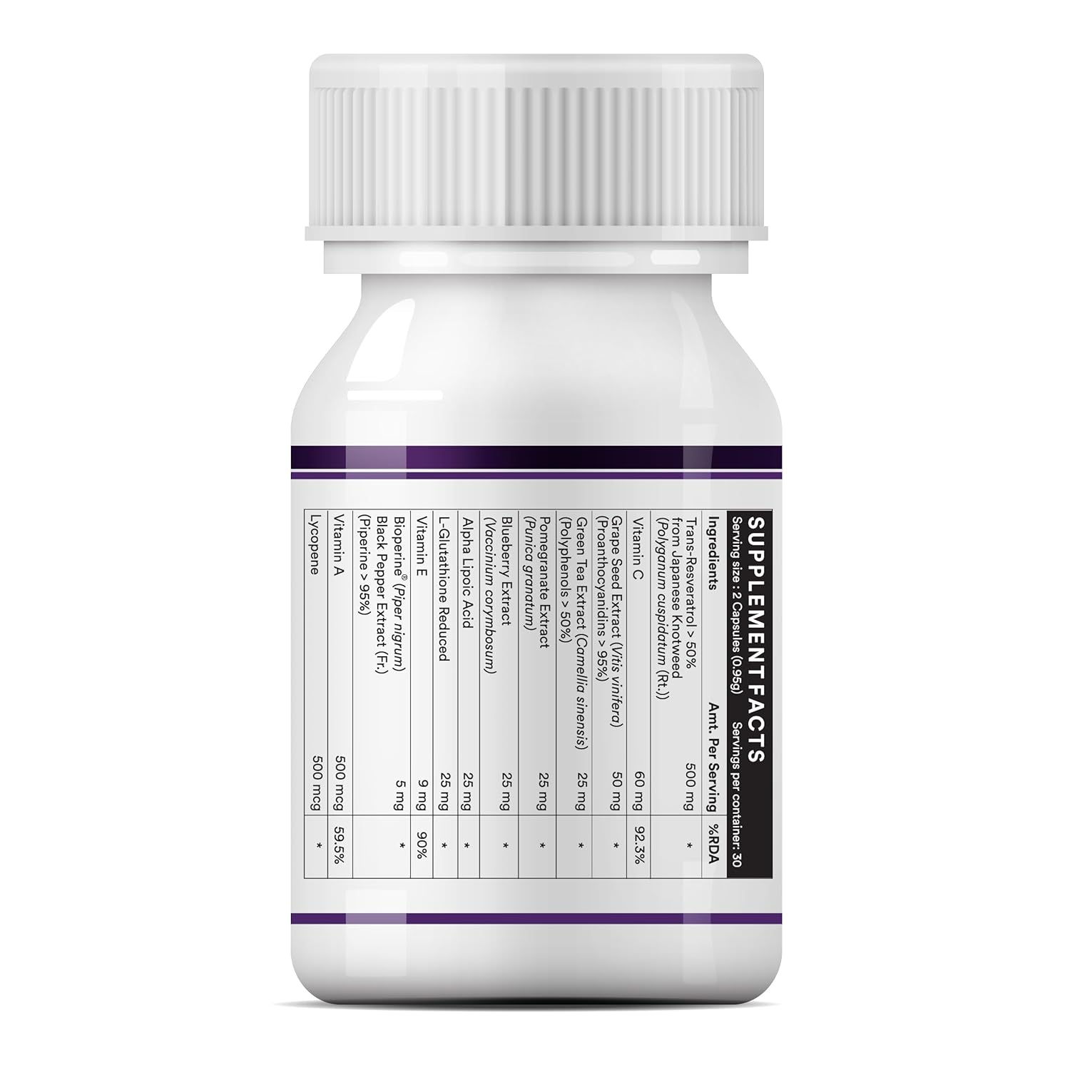 INLIFE Resveratrol 750mg - High Potency Antioxidant & Anti-Aging Support - 60 Veg Capsules