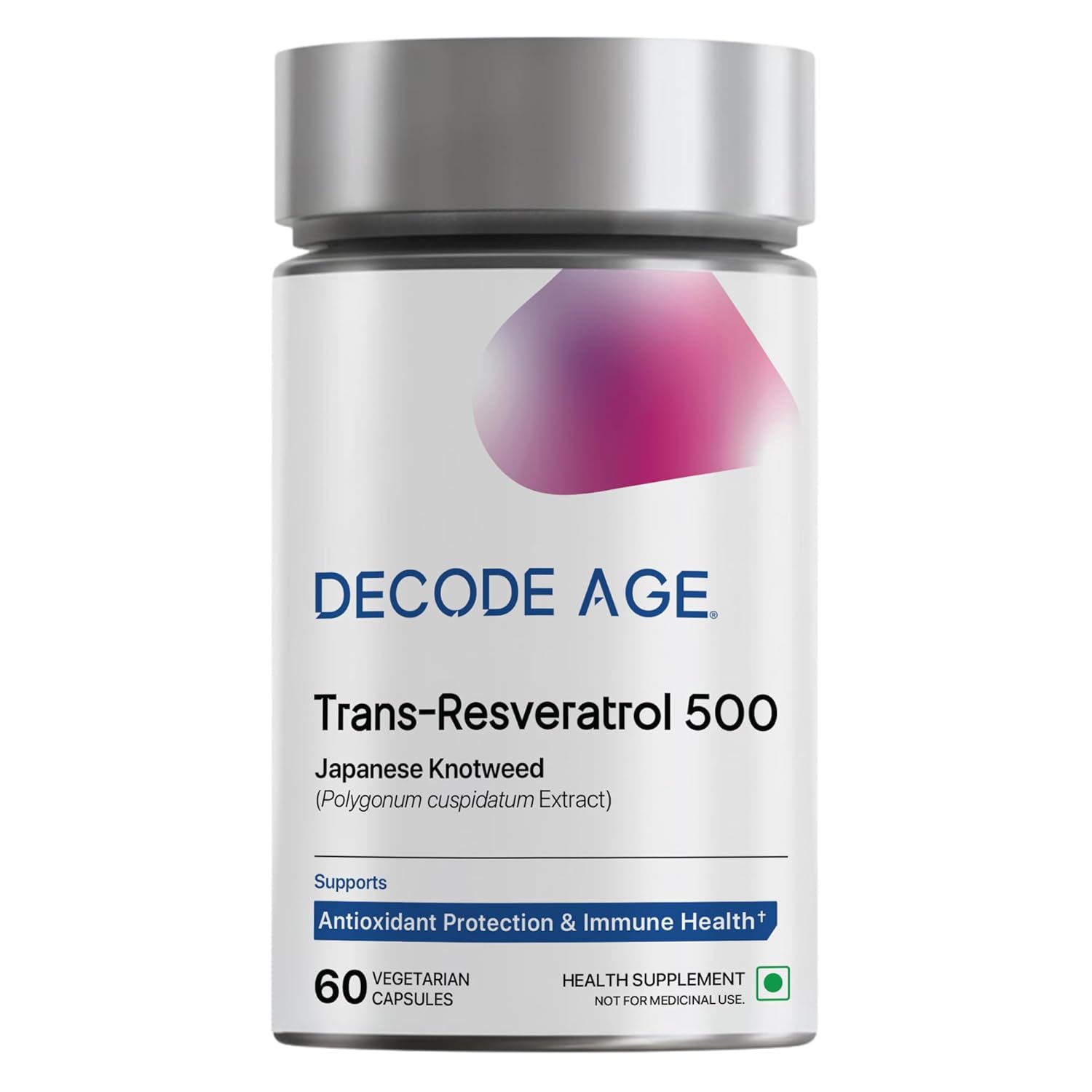 Decode Age Trans-Resveratrol 500 mg | Pure Antioxidant & Anti-Aging Supplement