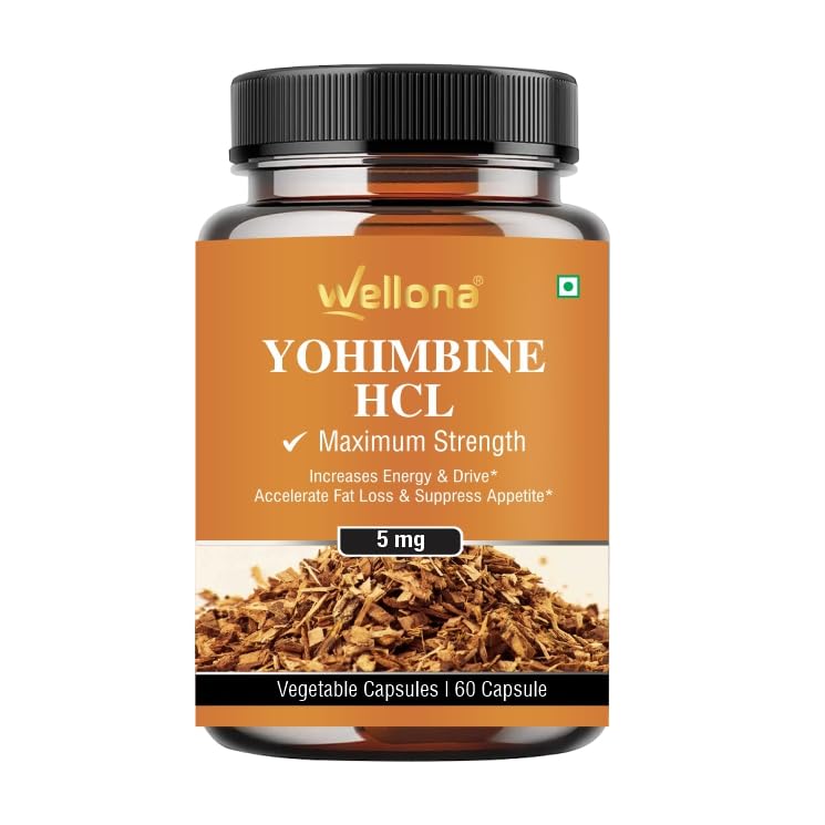 Wellona Yohimbine HCL 5mg 60 Capsules | Natural Fat Burner for Men & Women