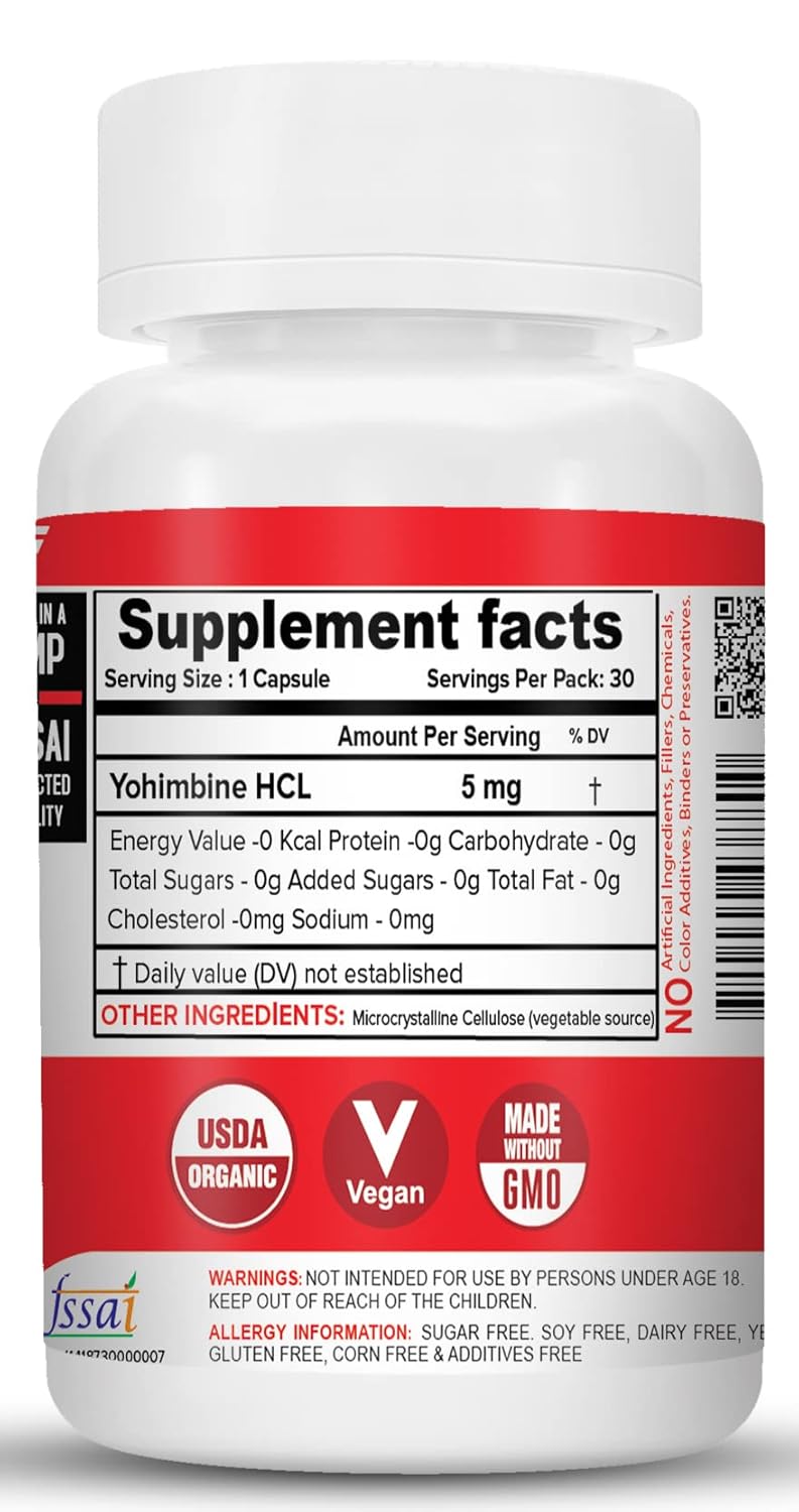 NutriJa Yohimbine 5 MG - 30 Capsules - Unlock Fat Loss & Energy