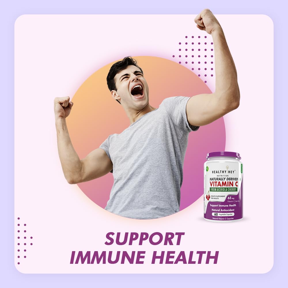 HealthyHey Nutrition 100% Natural Vitamin C from Cherry - 60 Veg. Capsules