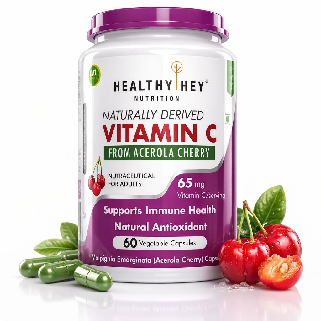 HealthyHey Nutrition 100% Natural Vitamin C from Cherry - 60 Veg. Capsules