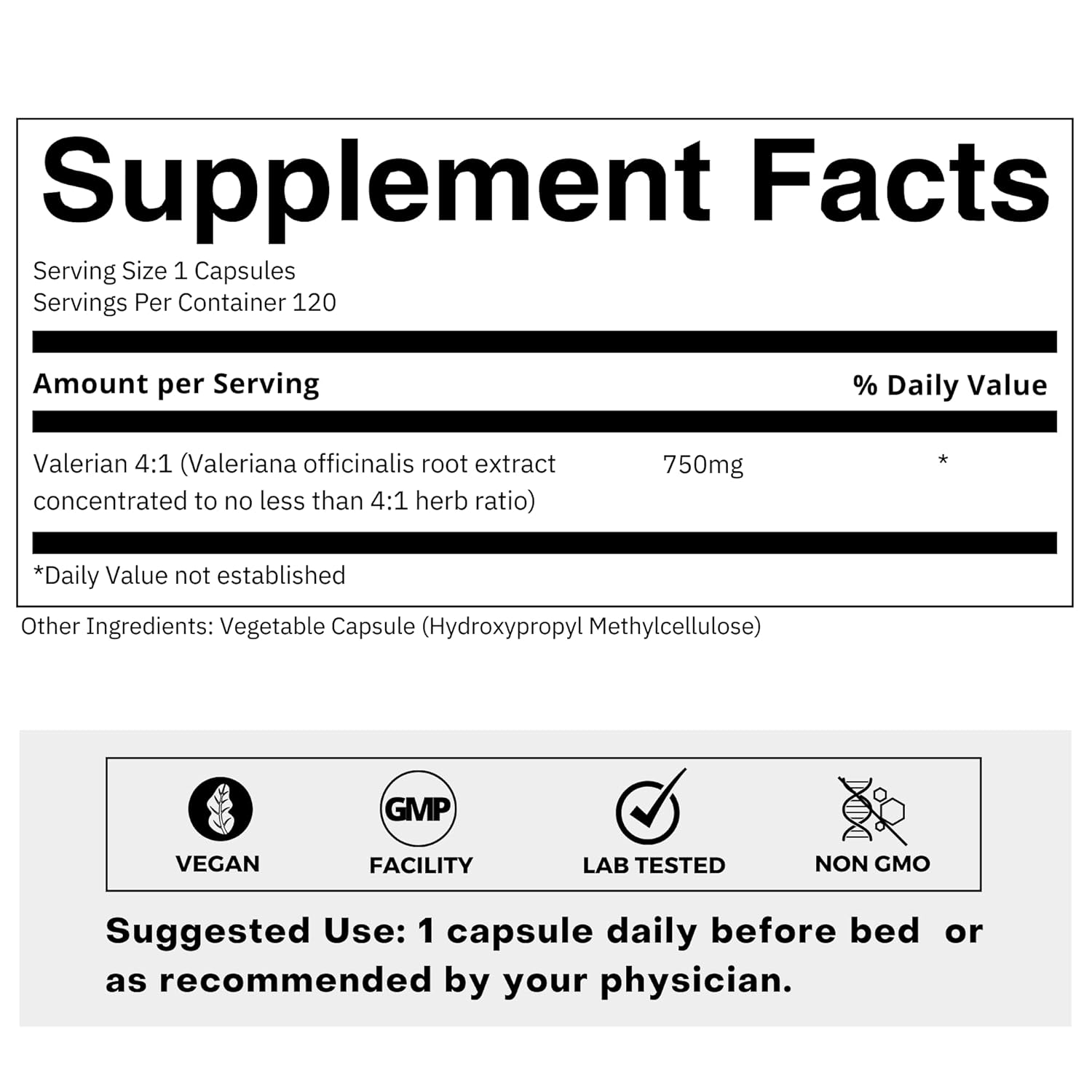 Folius Labs Valerian Root 4:1 Extract Capsules 750mg – Optimized Active Purity