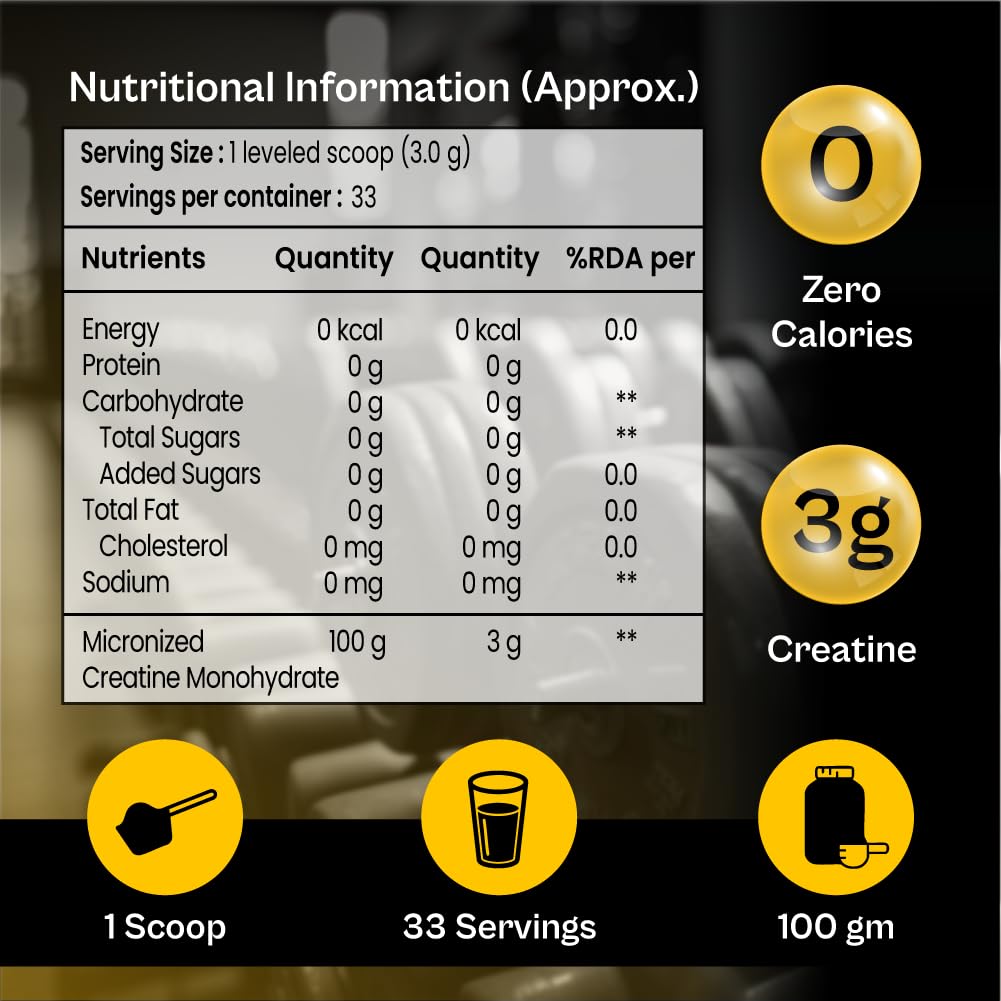 TATA 1MG Pure Creatine Monohydrate | DCT & DHT Safe | Unflavoured | 250gm | Maximize Strength, Power & Recovery