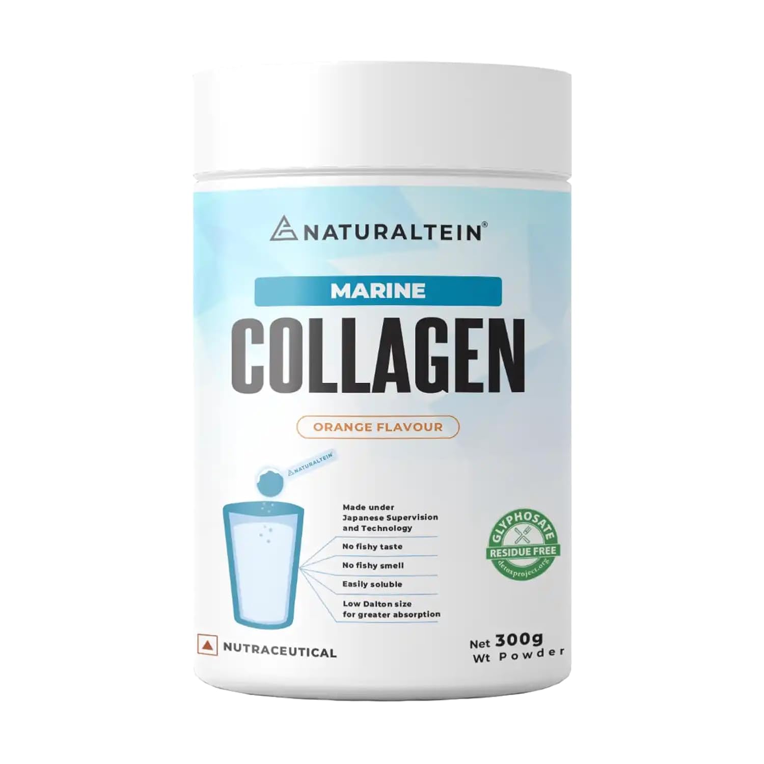 NATURALTEIN Pure Marine Collagen Peptides Supplement | Hydrolyzed for Superior Absorption | 300g